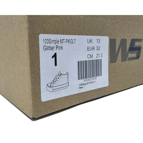 Weestep Kids Princess Pink Glitter High Top Canvas Sneakers Size 1 NEW - Picture 14 of 14